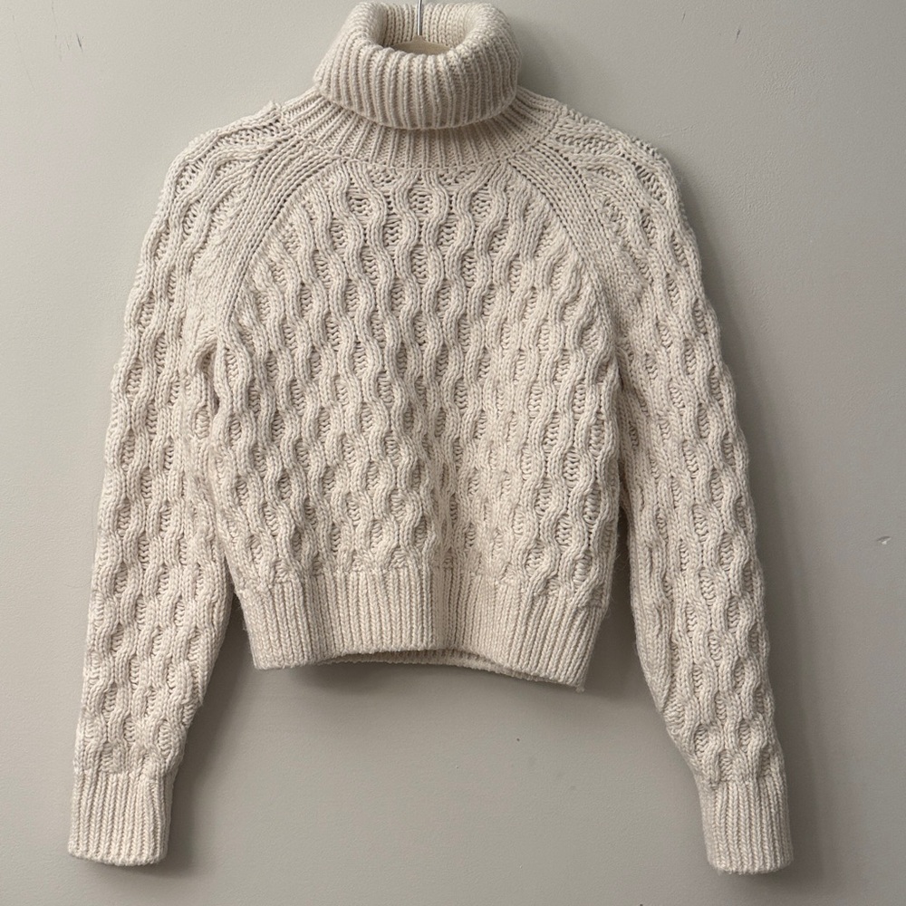 Cream Turtleneck Sweater